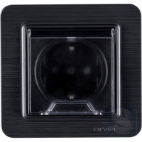 Розетка із заземленням із кришкою 16A/220V Arvia Electric Lavin Чорний матовий (21 25 4000 218)